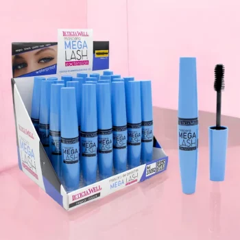 Présentoir de 24 (0,78€ pièce) : Mascaras noir intense mega cils - Leticia Well
