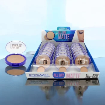 Présentoir de 18 (soit 0,89€ pièce) : Poudre de teint compacte - Leticia Well