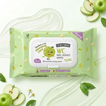 Carton de 12 🍏Papier Toilette Humide 60 Lingettes Pomme Verte - Taille XL🍏
