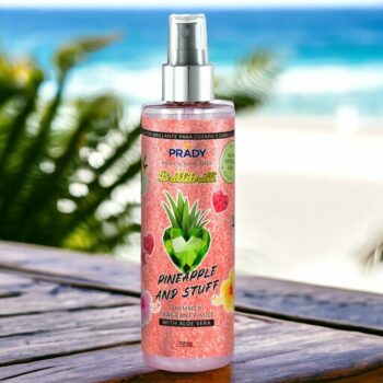 Lot de 12 (soit 2,10€ pièce) : Brume parfumée et pailletée corps et cheveux "Ananas" - Prady – Image 2