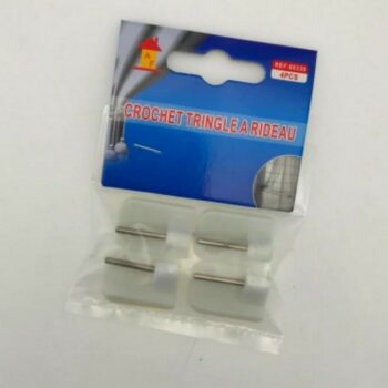 Lot de 24 blisters de 4 crochets (0,46€ les 4 crochets) : Crochet de tringle à rideau – Image 2