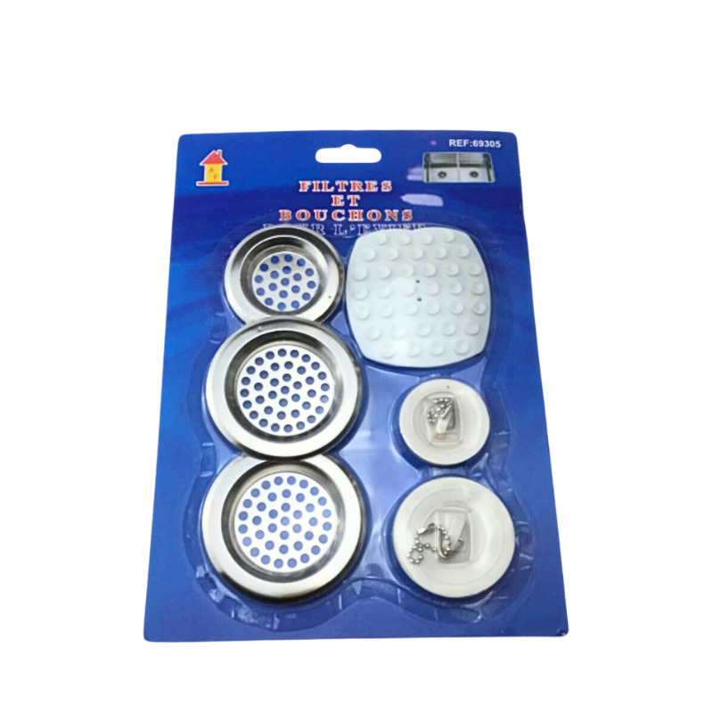 filtres et bouchons évier Lot de 12 (soit 0,98€ unité) Paquets de bouchons et filtres d'évier – Image 1