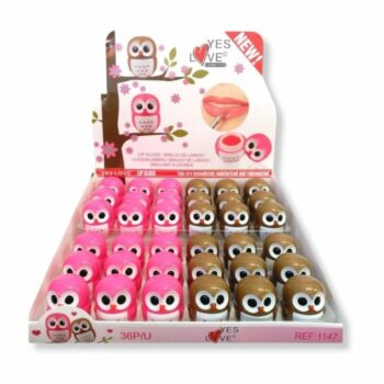 Boîte de 36 (soit 1,68€ unité) : Baume à lèvres Hibou teinté et parfumé