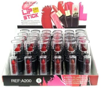 Présentoir de 24 (1,12€ pièce) : Rouge à Lèvres 6 couleurs 24H FIXE - EASY PARIS