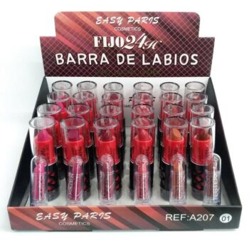 Présentoir de 24 (1,20€ pièce) : Rouge à Lèvres 6 couleurs 24H - EASY PARIS
