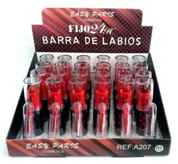 Présentoir de 24 (1,20€ pièce) : Rouge à Lèvres 6 couleurs 24H - EASY PARIS
