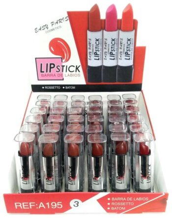 Présentoir de 36 (0,82€ pièce) : Rouge à Lèvres 6 couleurs - EASY PARIS