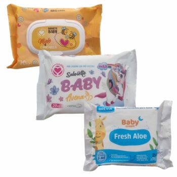 Lot de 5 Paquets de lingettes Bébé (soit 1,50€ l'unité)