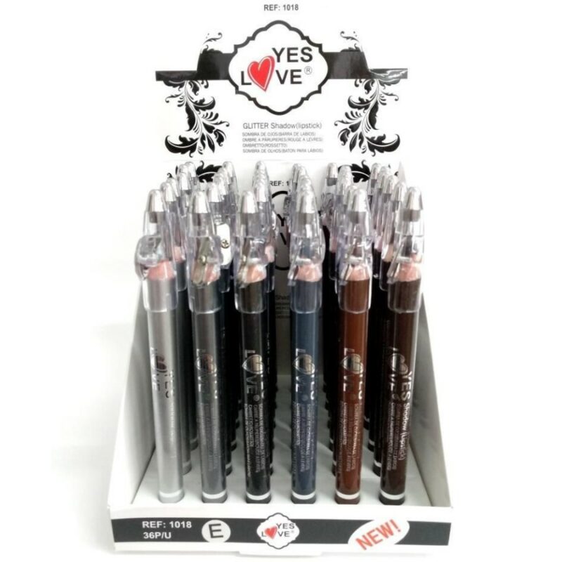 Lot de 36 Crayons 2en1 Lèvres et Yeux Glitter Sombres (0,78€ unité) - Yes Love