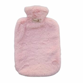 Bouillotte rose en fausse fourrure