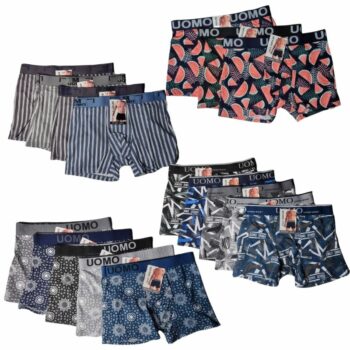 Lot de 24 (soit 1,20€ l'unité) Boxers Homme M au XXXL - Mélange de Collections