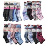 Mélange de 60 paires de chaussettes mi-haute pour femme à motifs (0,37€ l'unité)