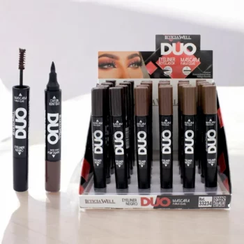 Présentoir de 24 (soit 1,80€ l'unité) : Mascara DUO avec eyeliner et mascara 3 couleurs