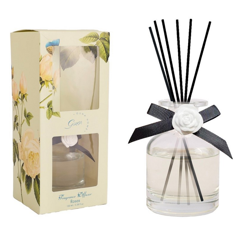grossiste en mikado guma 100ml rose Lot de 6 (2,50€ unité) : Mikados à ruban 100ml Guna - Roses – Image 1