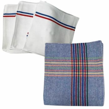 Lot aléatoire de 24 Torchons de Cuisine Rayures (soit 0,57€ l'unité)