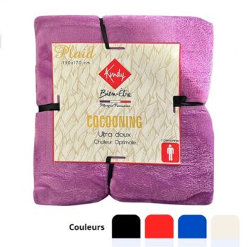 Destockage de 24 (6,50€ pièce) : Plaid KINDY vendu 39,90€ en magasin