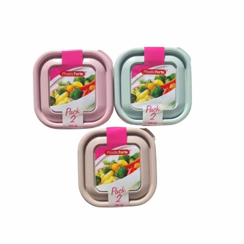 Lot de 12 Packs de 2 Boîtes alimentaires 300ml (0,61€ le pack de 2)