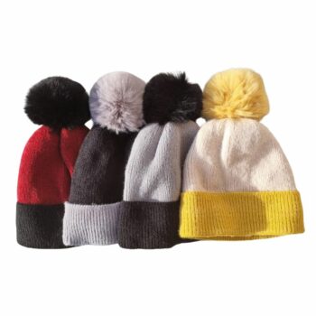 Lot de 4 Bonnets bicolores à pompon (2,90€ l'unité)