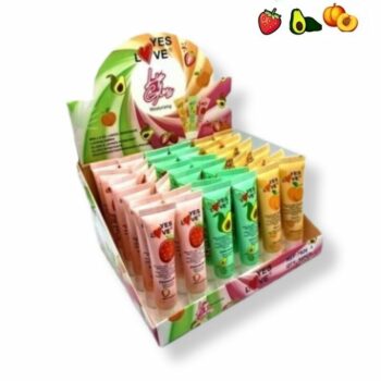 Présentoir de 36 (soit 1.19€ unité) : Gloss hydratant 3 saveurs