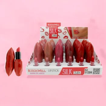 Présentoir de 24 (0,97€ pièce) : Rouge à Lèvres 24h SILK - Leticia Well
