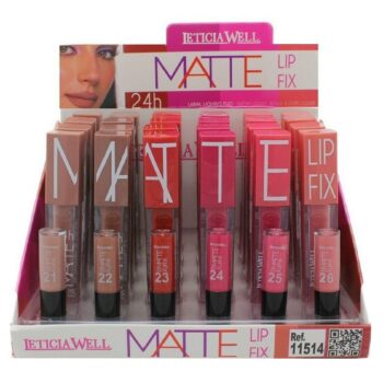 Présentoir de 24 (soit 1,05€ l'unité) : Rouge à lèvres liquide Mat Fix 24H.