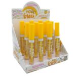 Présentoir de 12 (0,87€ pièce) : Gloss à lèvres transparent HONEY