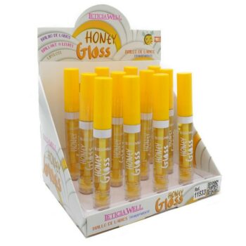 Présentoir de 12 (0,87€ pièce) : Gloss à lèvres transparent HONEY