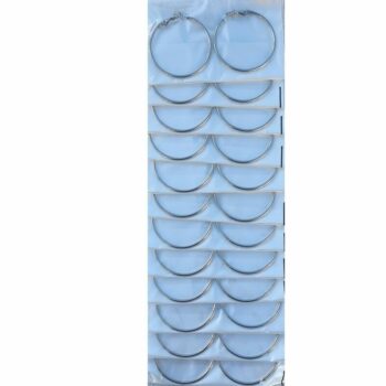 Lot de 12 (1€ pièce) : Boucles d'Oreille Créole argentées en Acier Inoxydable - Diamètre 4 cm – Image 3