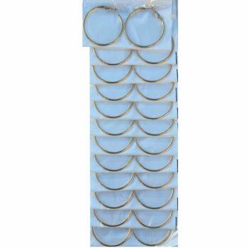 Lot de 12 (1€ pièce) : Boucles d'Oreille Créole dorées en Acier Inoxydable - Diamètre 4 cm – Image 3