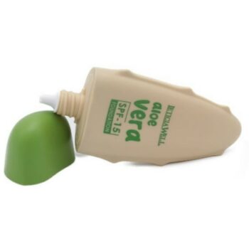 Présentoir de 16 (soit 1,62€ unité) : Fond de teint fluide ALOE VERA SPF15 – Image 2