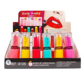 Présentoir de 24 (soit 0,81€ unité) Rouges à lèvres colorés Magic