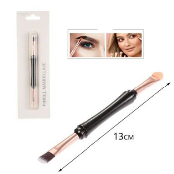 Pack de 12 (soit 1,18€ l'unité) : Pinceau de maquillage double embout 13cm – Image 2