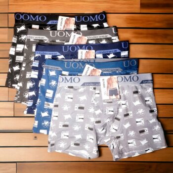 Lot mélangé de 144 (soit 0,80€ unité) : Boxers Bleus/Gris/Noirs à motifs M au XXXL - Collection UrbanSculpt – Image 2
