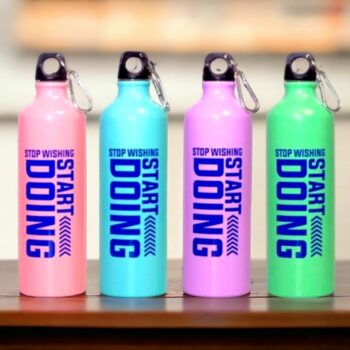 Lot de 12 bouteilles aluminium STOP WISHING-START DOING 750ML (soit 4,48€ unité)