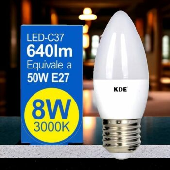 Lot de 10 ampoules 640lm LED 8W (soit 2,02€ l'unité)