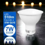 Lot de 10 ampoules encastrables 510lm LED 7W (soit 1,87€ l'unité)