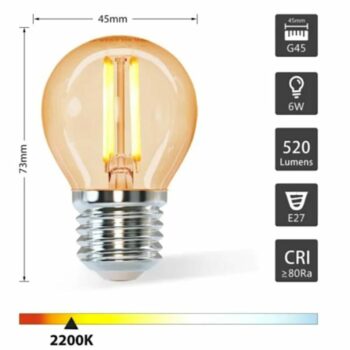 Lot de 6 ampoules 520lm LED 6W (soit 1,42€ l'unité) – Image 2