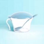 Pack de 6 (soit 1,18€ unité) : Pots à sucre à couvercle avec Cuillère Couleurs Mats - 320ml