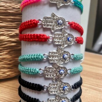 Présentoir de 24 (0,95€ pièce) : Bracelet corde à Strass - Modèle règlable – Image 2