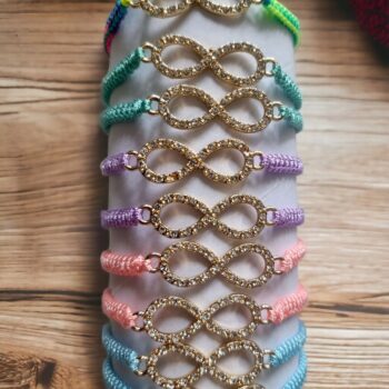 Présentoir de 24 (0,95€ pièce) : Bracelet corde à Strass - Modèle règlable – Image 3