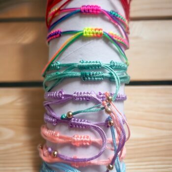 Présentoir de 24 (0,95€ pièce) : Bracelet corde à Strass - Modèle règlable – Image 4
