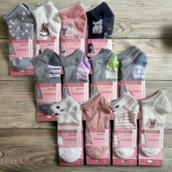 Lot mélangé de 60 (soit 0,29€ la paire) : Chaussettes courtes femme à motifs - Nuances Pastels – Image 2