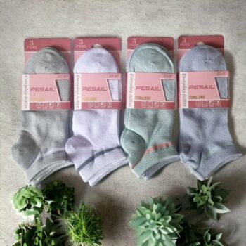 Lot mélangé de 60 (soit 0,29€ la paire) : Chaussettes courtes femme à motifs - Nuances Pastels – Image 4
