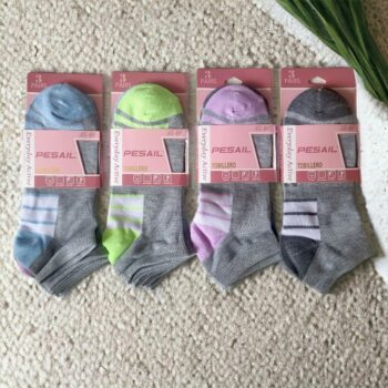 Lot mélangé de 60 (soit 0,29€ la paire) : Chaussettes courtes femme à motifs - Nuances Pastels – Image 5