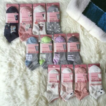 Lot mélangé de 48 (soit 0,35€ la paire) : Chaussettes courtes femme à motifs - Nuances Pastels