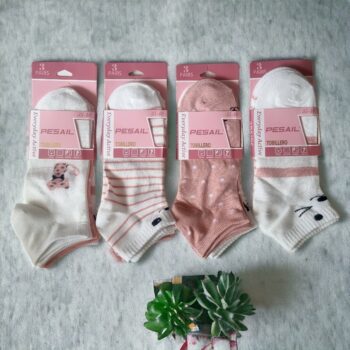 Lot mélangé de 60 (soit 0,29€ la paire) : Chaussettes courtes femme à motifs - Nuances Pastels – Image 6