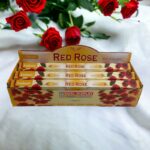 Présentoir de 6 boîtes de 20 encens (0,52€ la boite de 20): Sticks d'encens - Rose rouge