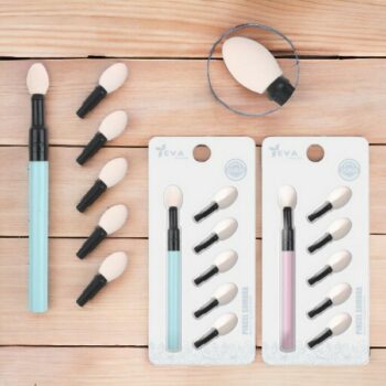 Pack de 24 (soit 0,95€ unité) : Pinceaux mousse pour yeux avec 6 Embouts - 104x8mm – Image 2