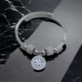Lot de 5 (2,20€ pièce) : Bracelets Torsadés avec breloque en Acier Inoxydable – Image 3