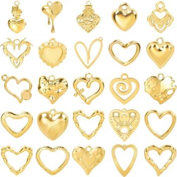 Lot de 5 Colliers Coeur (3€ pièce) : Doré en Acier Inoxydable - Qualité Premium – Image 7